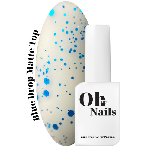 Верхнее покрытие без липкого слоя blue matte drop “Oh my nails” (10мл)