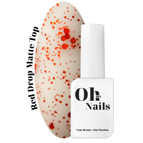 Верхнее покрытие red matte drop без липкого слоя “Oh my nails” (10мл)